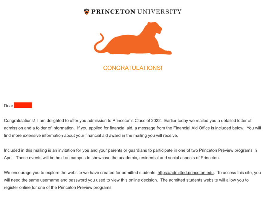 princeton admission essays