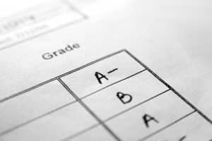Snapshot of a student's grades.