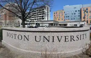 Boston university sign