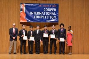 The Cooper International Piano & Violin Competition winners in the stage