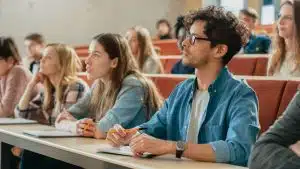 Students listening to the class lecture