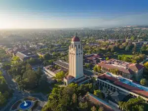 Aerial view of the surroundings at the Stanford University.