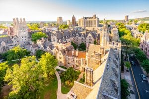 Aerial view of Yale university.