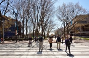 Students walking at MIT