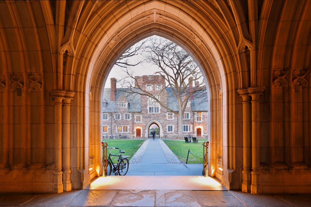 A view of Princeton archway during the day.