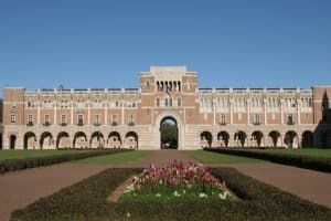View of Rice University building.