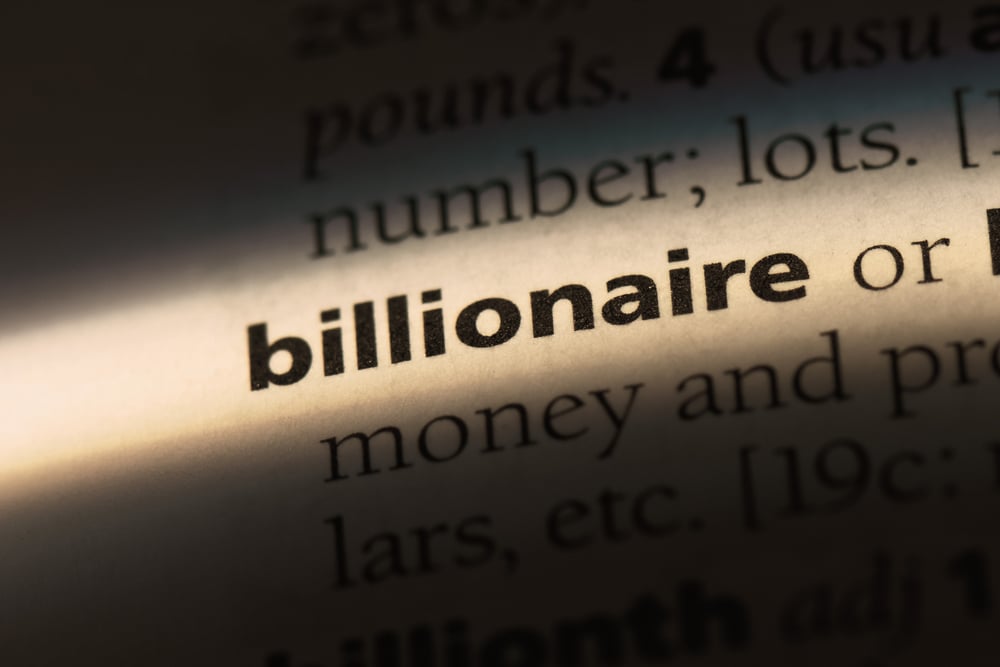 Highlighted Billionaire word in a dictionary for colleges that produce the most billionaires