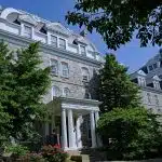 Swarthmore College front building during when Swarthmore decisions come out