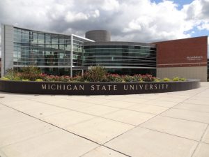 Michigan State University front building and signage