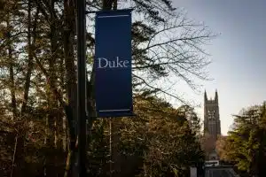 school banner of Duke University - a top psychology college