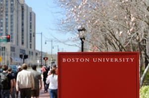 Boston University signage