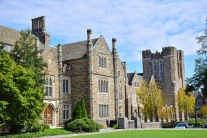 View of Duke University buildings.