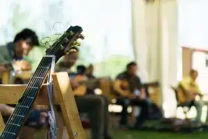 a person playing the guitar