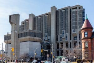 View of Robarts library building.