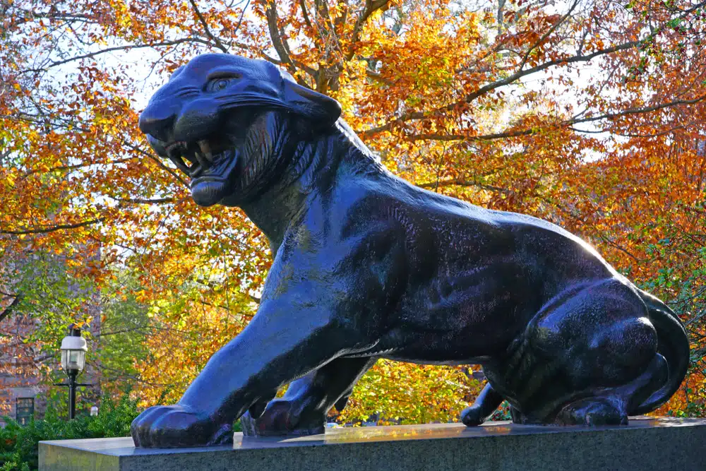 A tiger statue, the inspiration behind Princeton official mascot