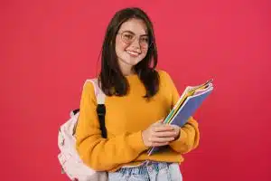 Female student smiling at the camera.