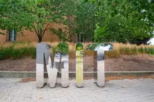 an MIT standee