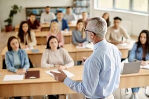 a professor in front of his class