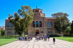 UCLA campus sprawled with people
