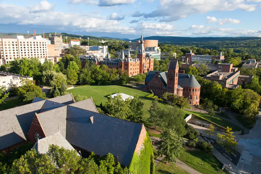 Aerial view of Cornell University campus