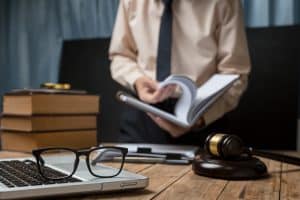 a male law student studying