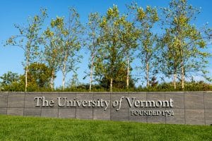 University of Vermont signage