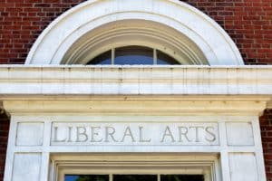 Liberal arts carved into a stone window