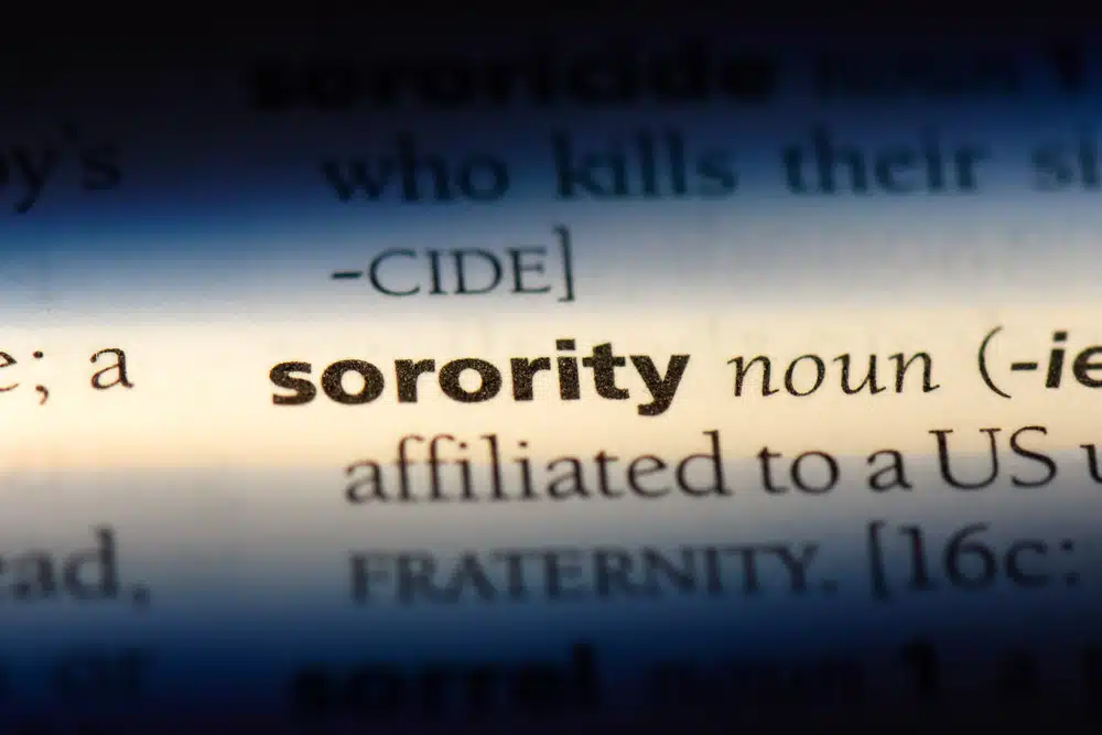 the term sorority in a dictionary