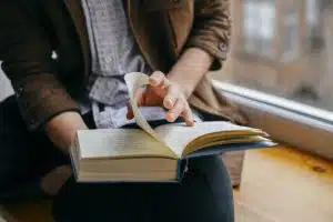 a person reading a book