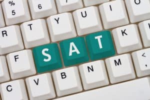 the word SAT on a keyboard