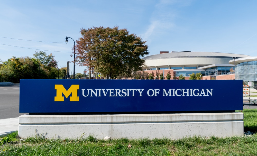 The University of Michigan signage