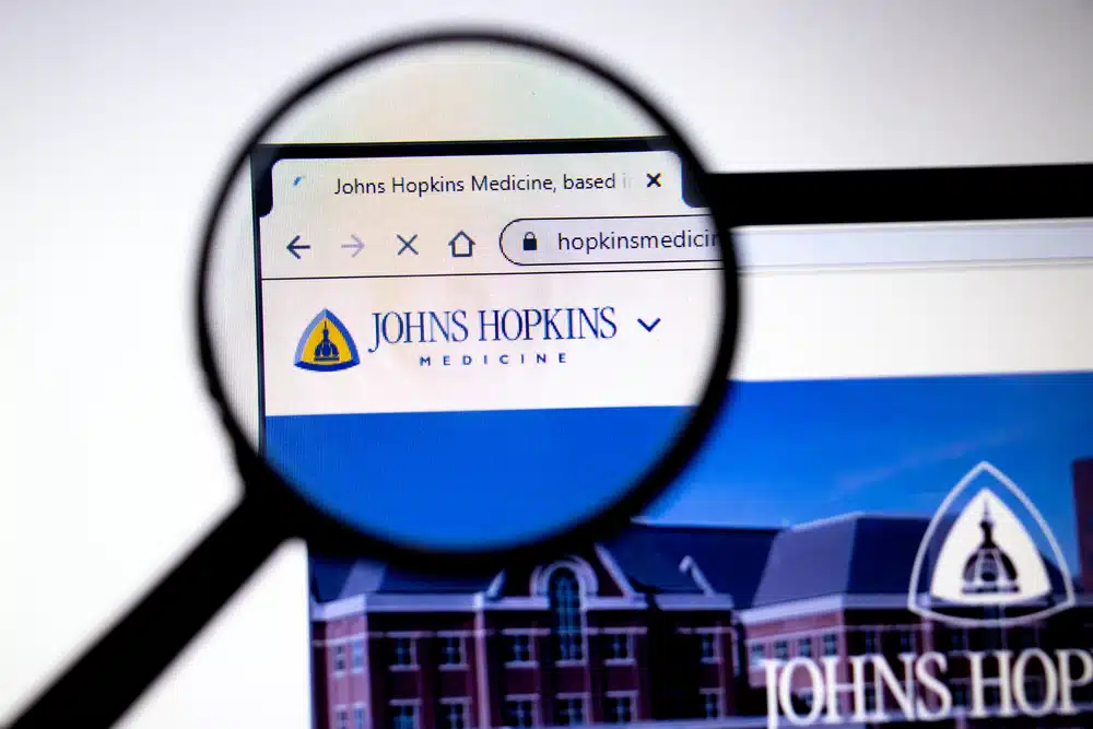 Johns Hopkins Medicine website page.