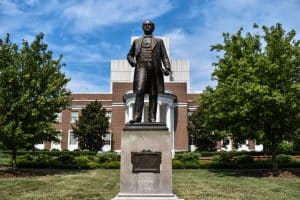 McIver statue lansdcape on University of North Carolina - Greensboro