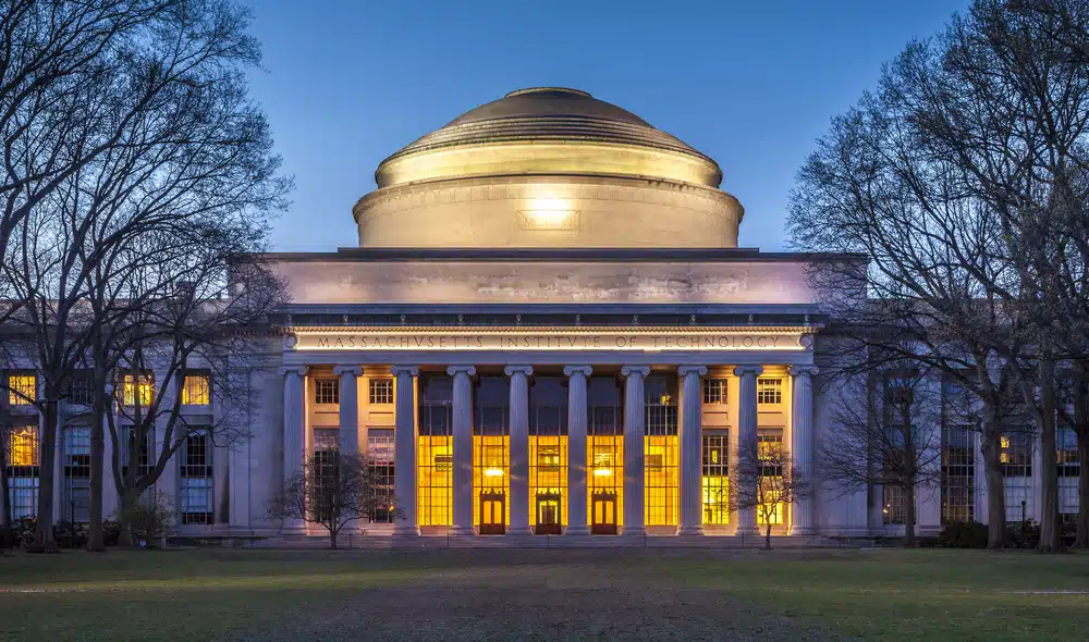 The famous Massachusetts Institute of Technology in Cambridge, MA, USA at sunset