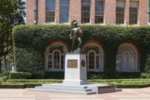 Tommy Trojan statue at the center of campus, USC