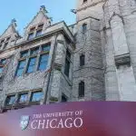 Sign for the University of Chicago in the Hyde Park area of Chicago