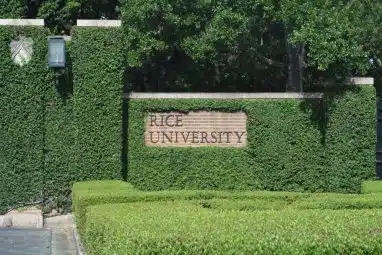 View of Rice University sign
