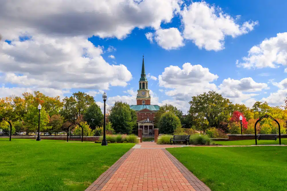 View of Wake Forest campus.