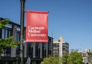 View of Carnegie Mellon sign