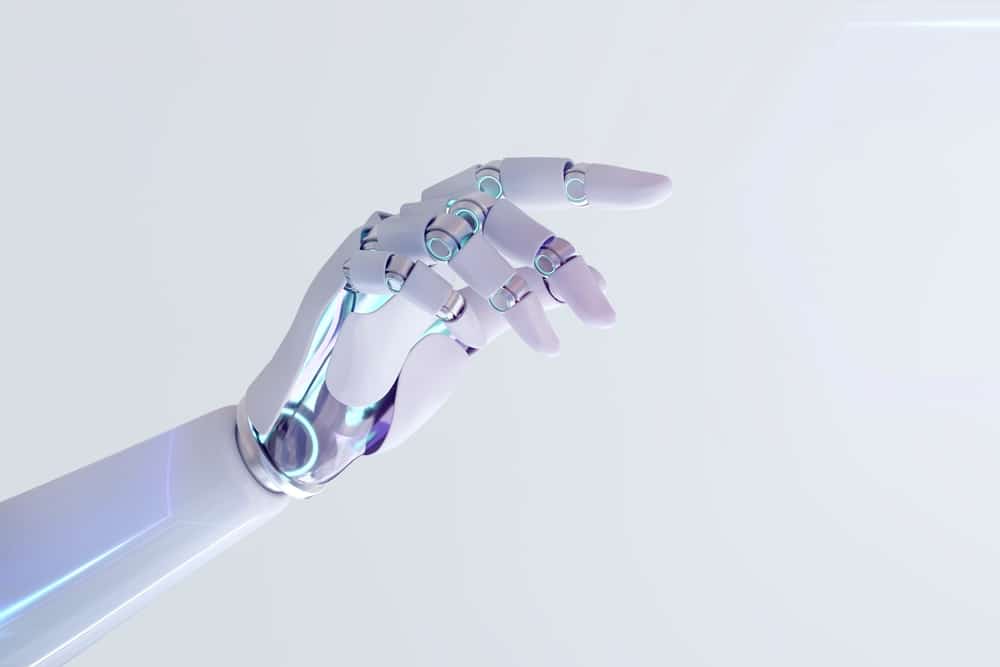 Close view of a robot hand.