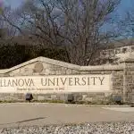 View of Villanova University sign