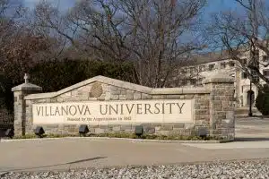 View of Villanova University sign