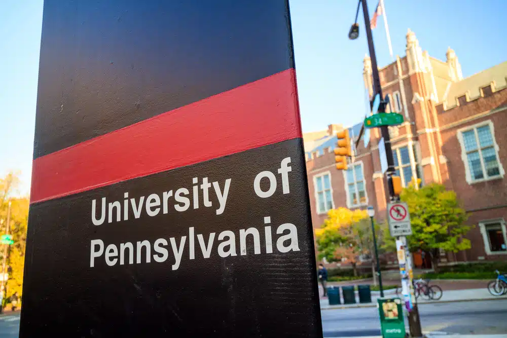 View of UPenn sign
