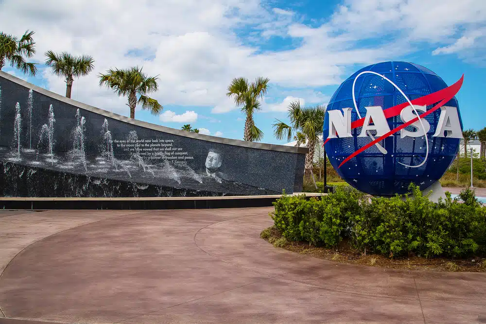View of NASA signage