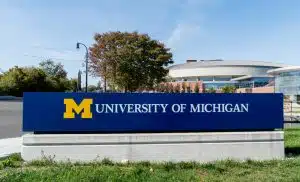 View of University of Michigan sign