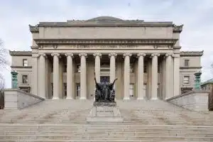 Low Memorial Library at Columbia University with the statue of Alma Mater, New York City