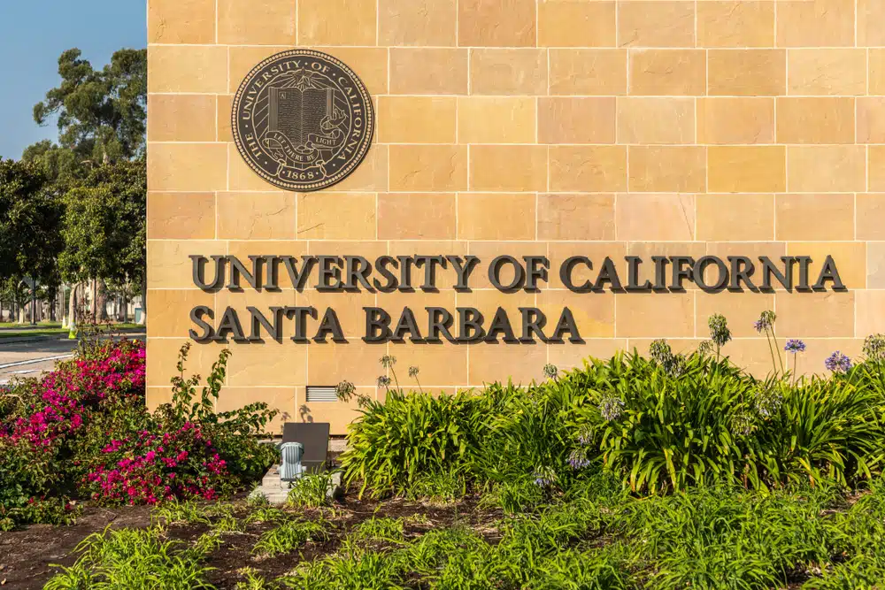 View of UC Santa barbara sign
