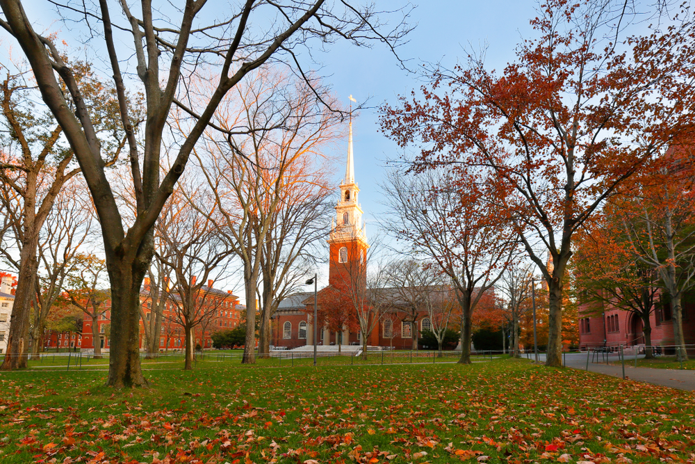 View of Harvard University campus.