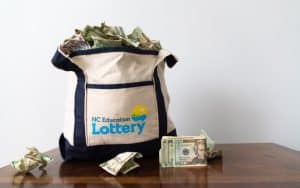 a NC Lottery Bag full of money
