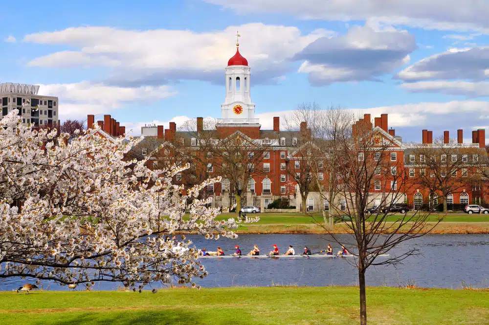 View of Harvard University building.